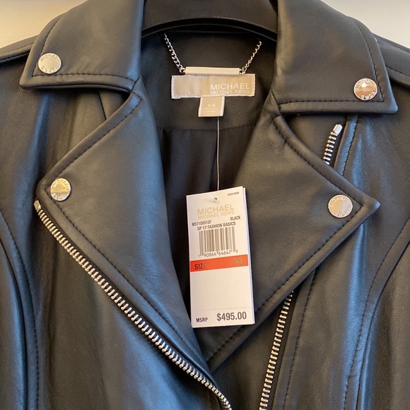 Michael Kors black lamb leather jacket, XS, NWT, Host pick🎉🎊 - Picture 2 of 8